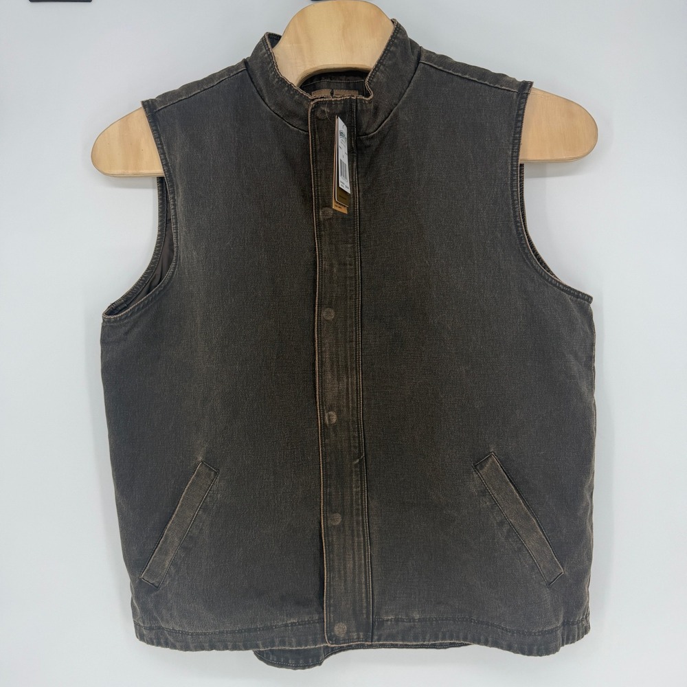 North River Mens Vintage Finish Canvas Vest Brown NRM8032 XL NWT
